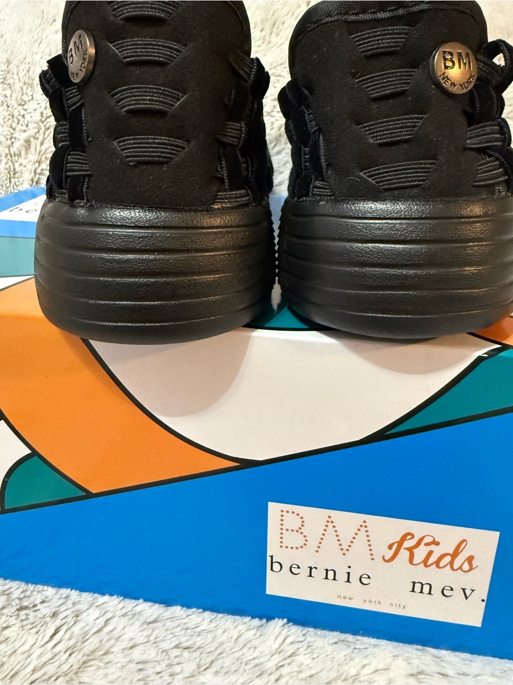 bernie mev. Kids Black Slip-On Platform Sneakers
